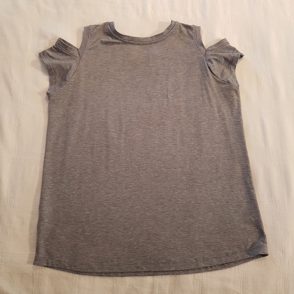 Athleta girl grey cold shoulder top size 14 EUC - Picture 4 of 5